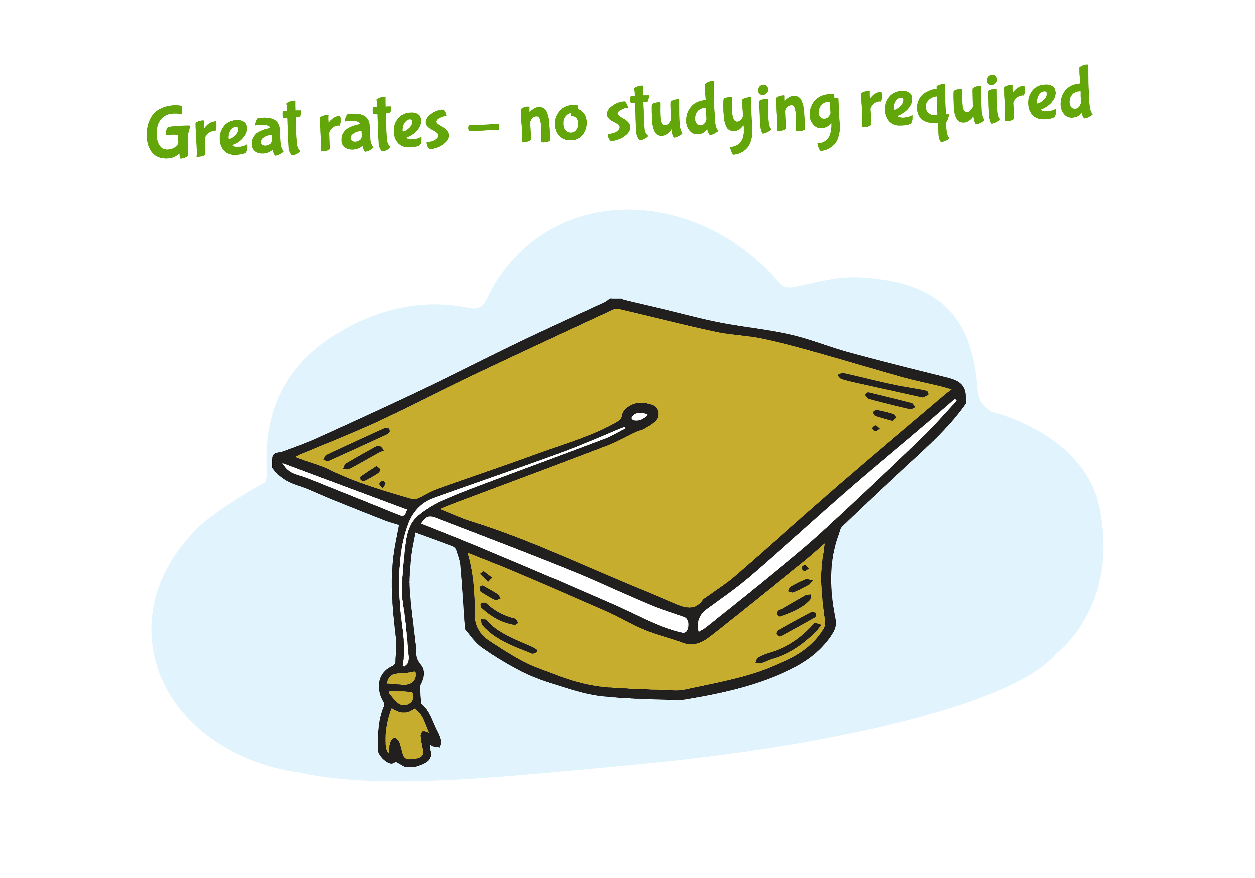 Great rates - No studying required